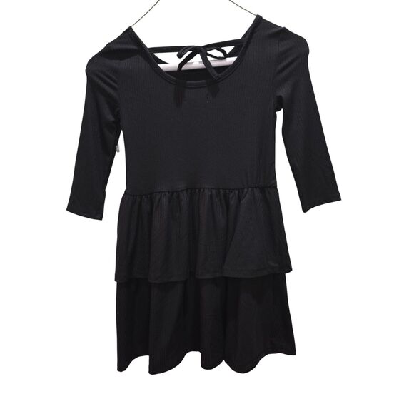 Girls Black Tiered Dress Size 6 NWT by Epic Threads – Long Sleeve Ribbed Knit - Picture 5 of 9